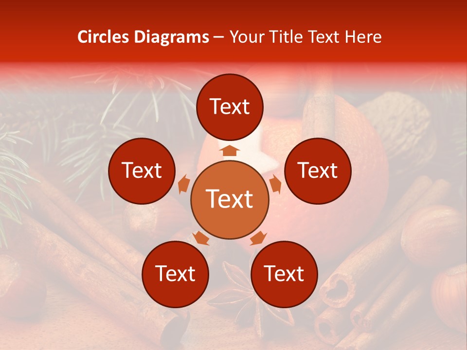 Christmas Tree Walnut Cinnamon Stick PowerPoint Template