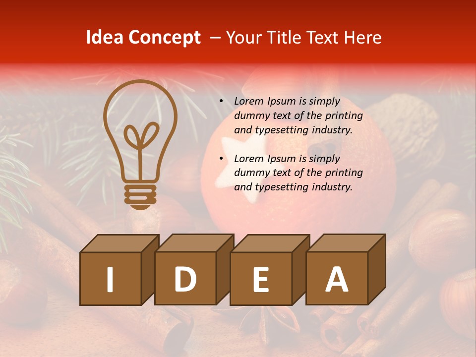 Christmas Tree Walnut Cinnamon Stick PowerPoint Template