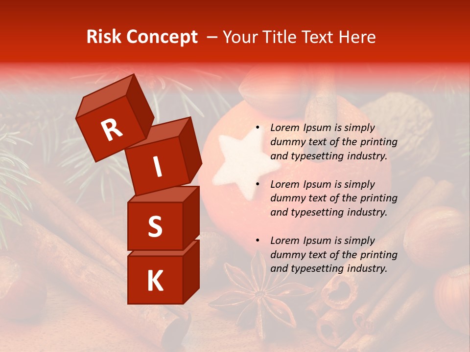 Christmas Tree Walnut Cinnamon Stick PowerPoint Template