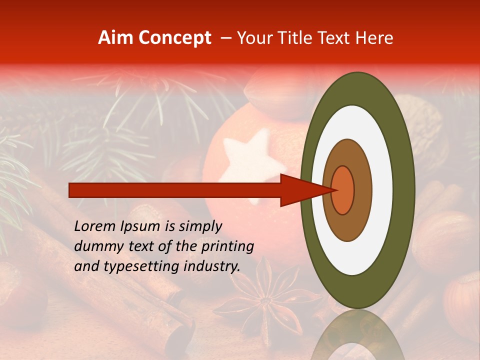 Christmas Tree Walnut Cinnamon Stick PowerPoint Template