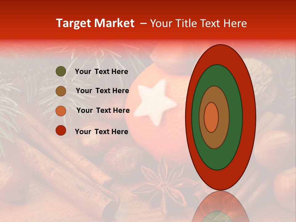 Christmas Tree Walnut Cinnamon Stick PowerPoint Template