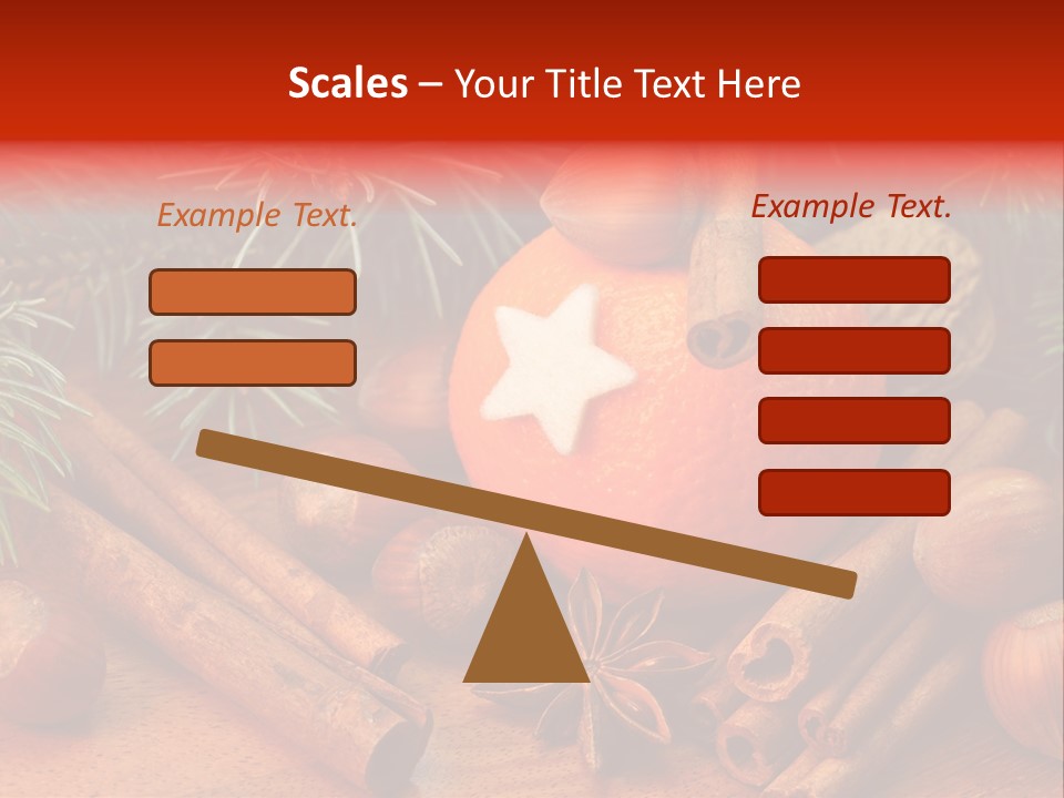 Christmas Tree Walnut Cinnamon Stick PowerPoint Template