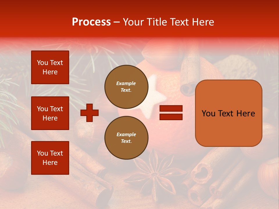 Christmas Tree Walnut Cinnamon Stick PowerPoint Template