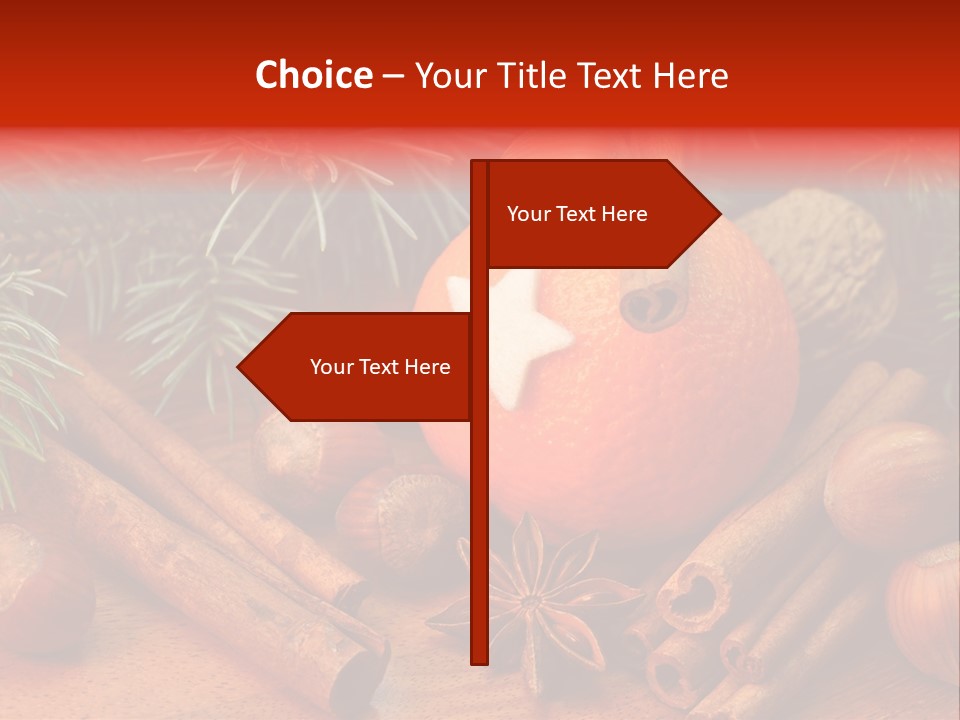 Christmas Tree Walnut Cinnamon Stick PowerPoint Template