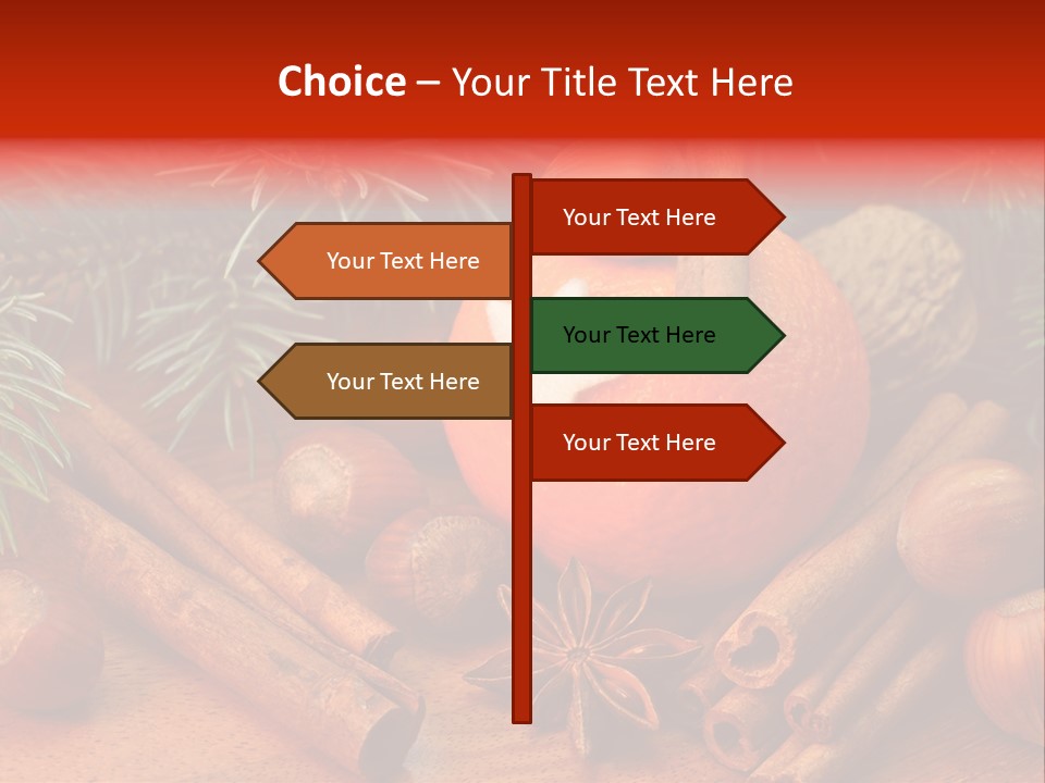 Christmas Tree Walnut Cinnamon Stick PowerPoint Template