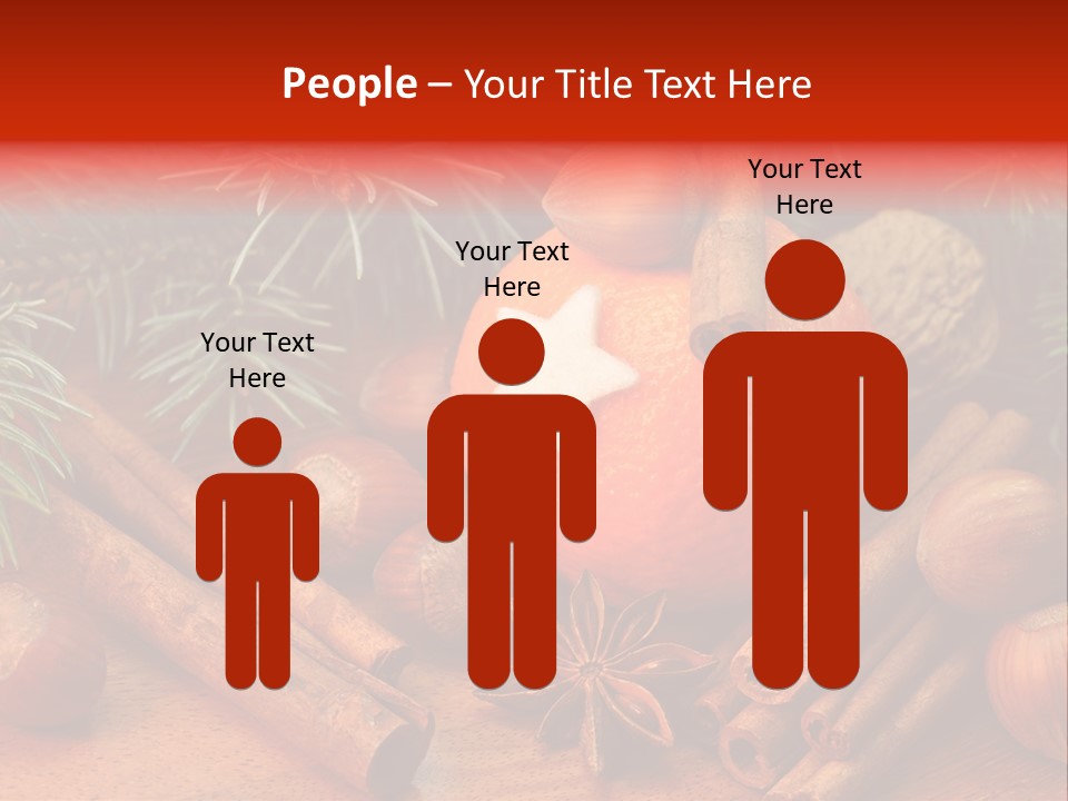 Christmas Tree Walnut Cinnamon Stick PowerPoint Template