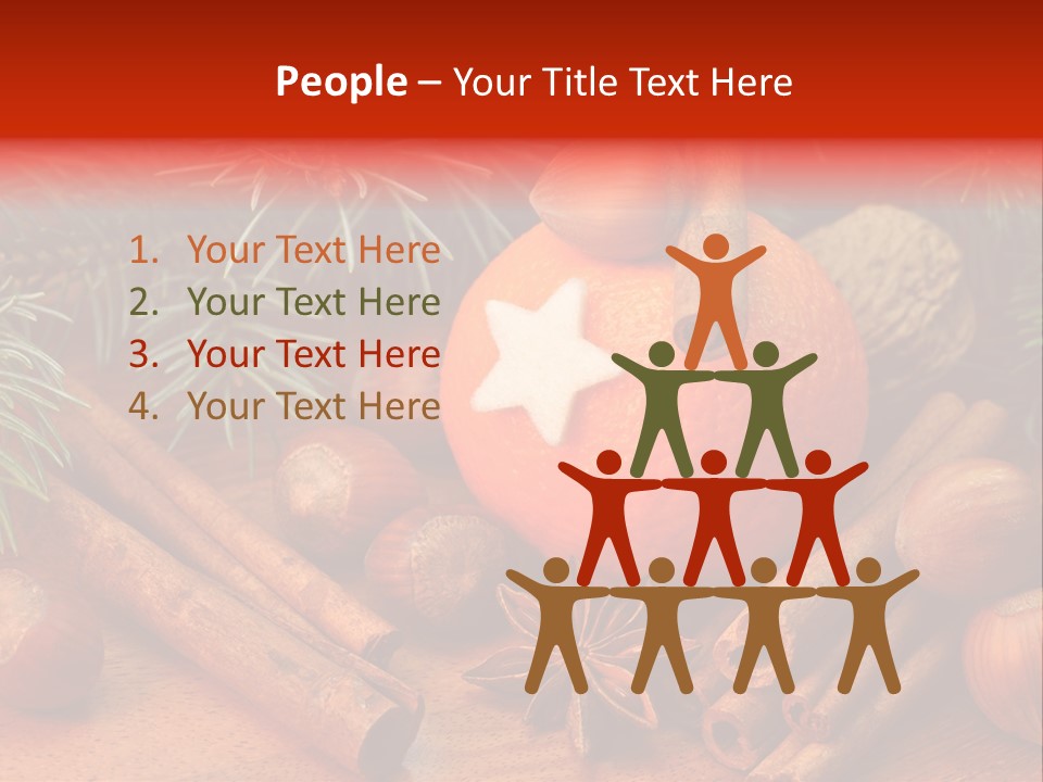 Christmas Tree Walnut Cinnamon Stick PowerPoint Template