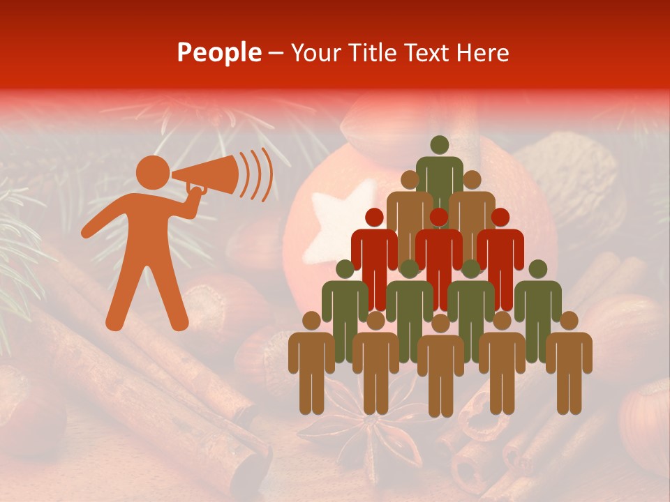 Christmas Tree Walnut Cinnamon Stick PowerPoint Template