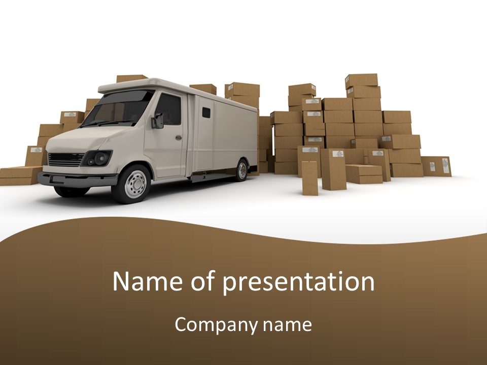 Carton Lorry Send PowerPoint Template