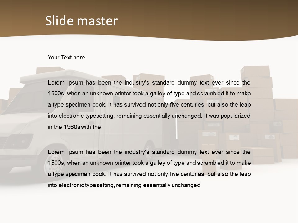 Carton Lorry Send PowerPoint Template