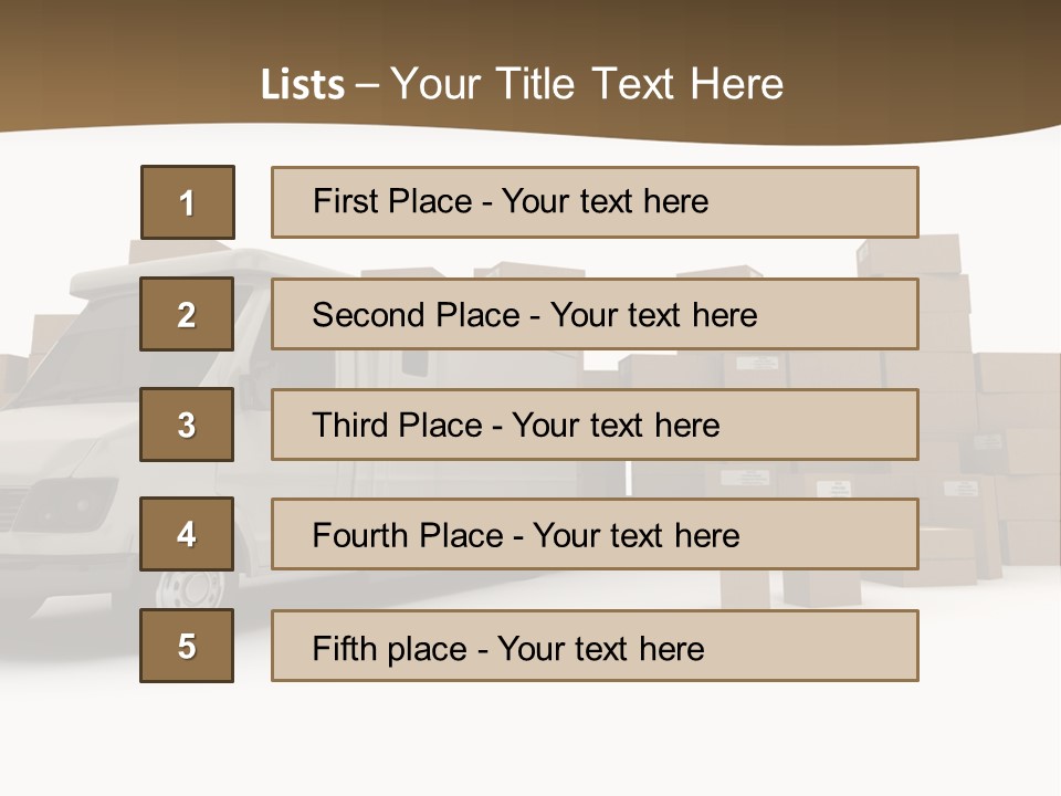 Carton Lorry Send PowerPoint Template