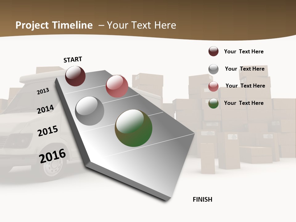 Carton Lorry Send PowerPoint Template