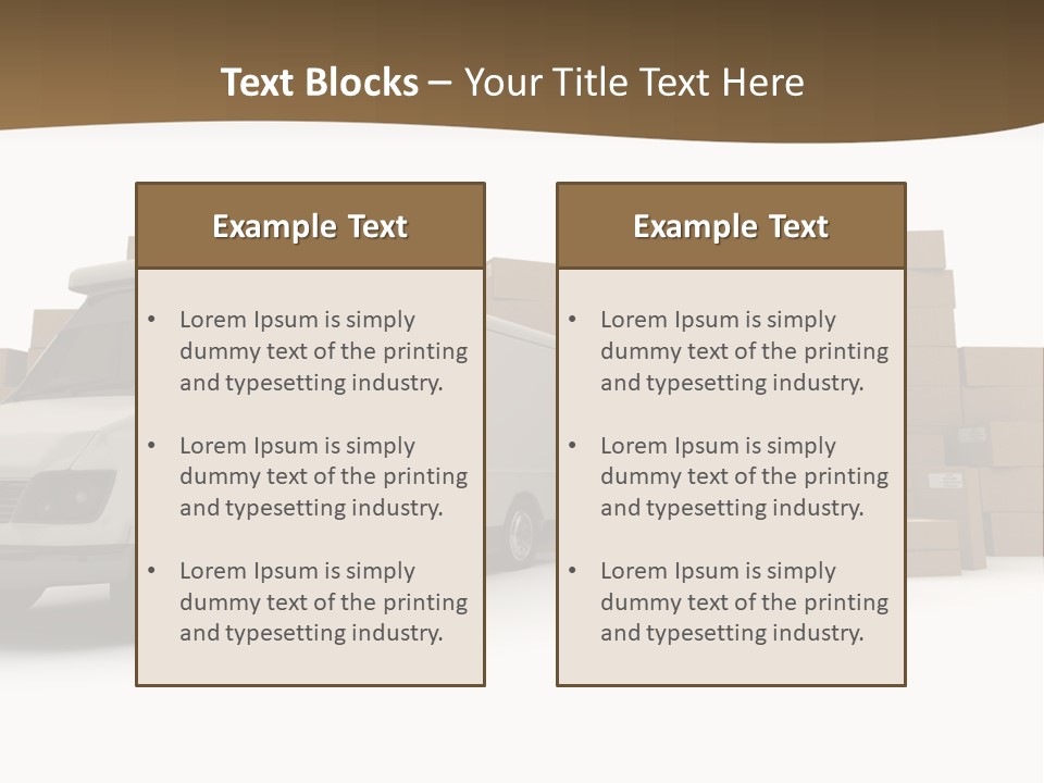 Carton Lorry Send PowerPoint Template