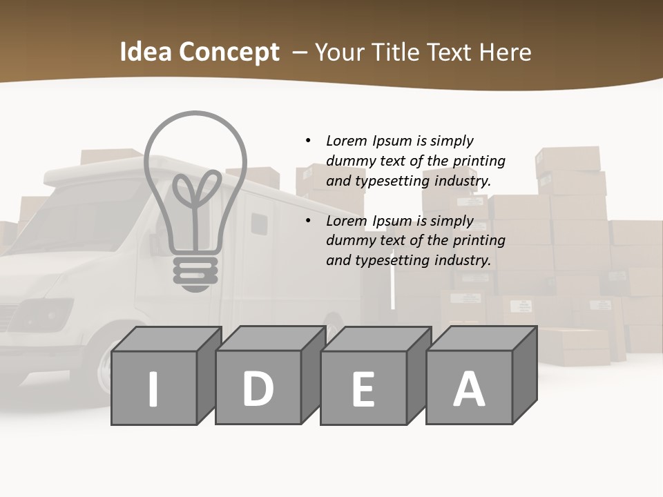 Carton Lorry Send PowerPoint Template