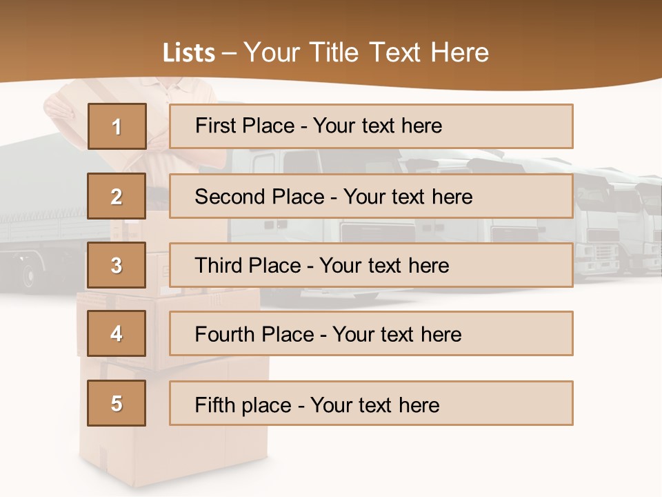 Moving Van Van Cargo PowerPoint Template