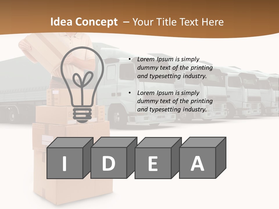 Moving Van Van Cargo PowerPoint Template