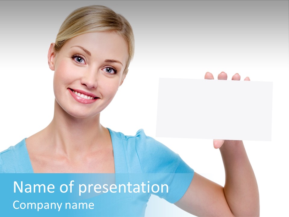 Point Girl Copy Space PowerPoint Template