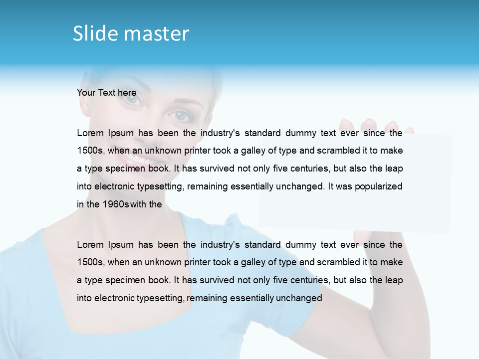 Point Girl Copy Space PowerPoint Template