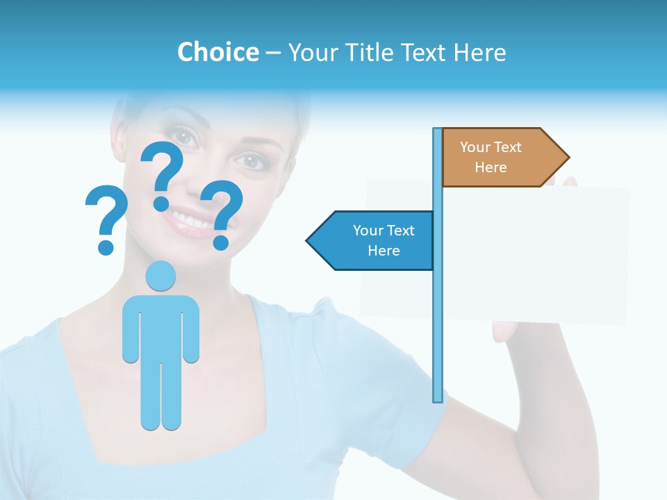 Point Girl Copy Space PowerPoint Template