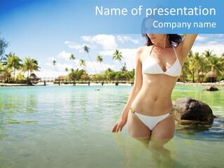 White Sky Bikini PowerPoint Template