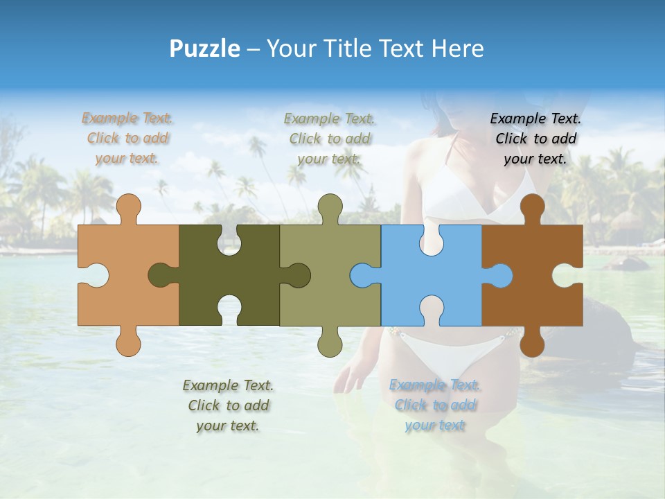 White Sky Bikini PowerPoint Template