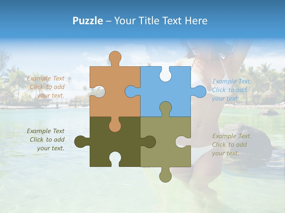 White Sky Bikini PowerPoint Template