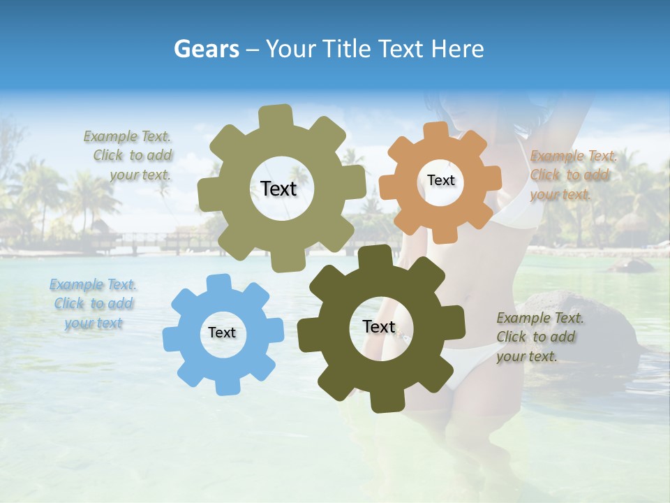 White Sky Bikini PowerPoint Template