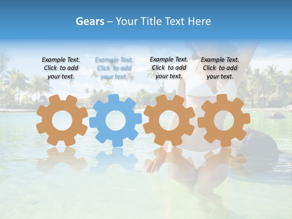 White Sky Bikini PowerPoint Template