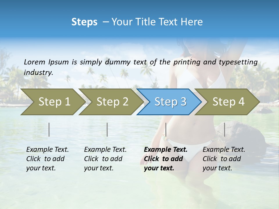 White Sky Bikini PowerPoint Template