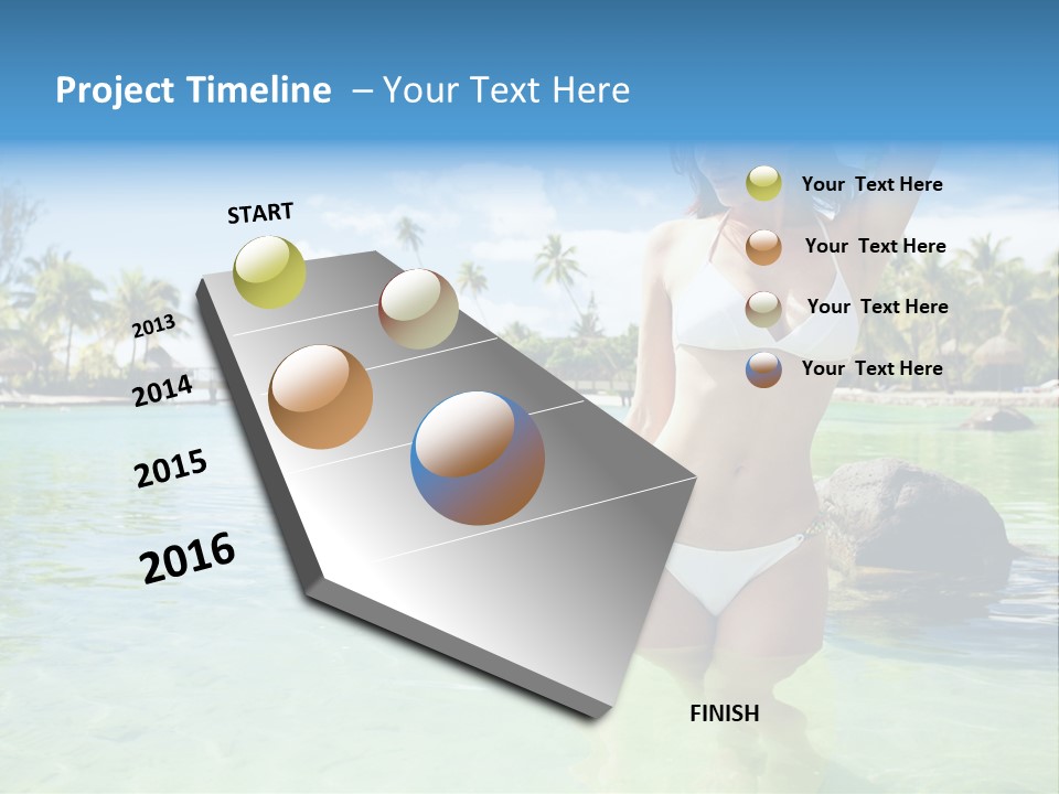 White Sky Bikini PowerPoint Template