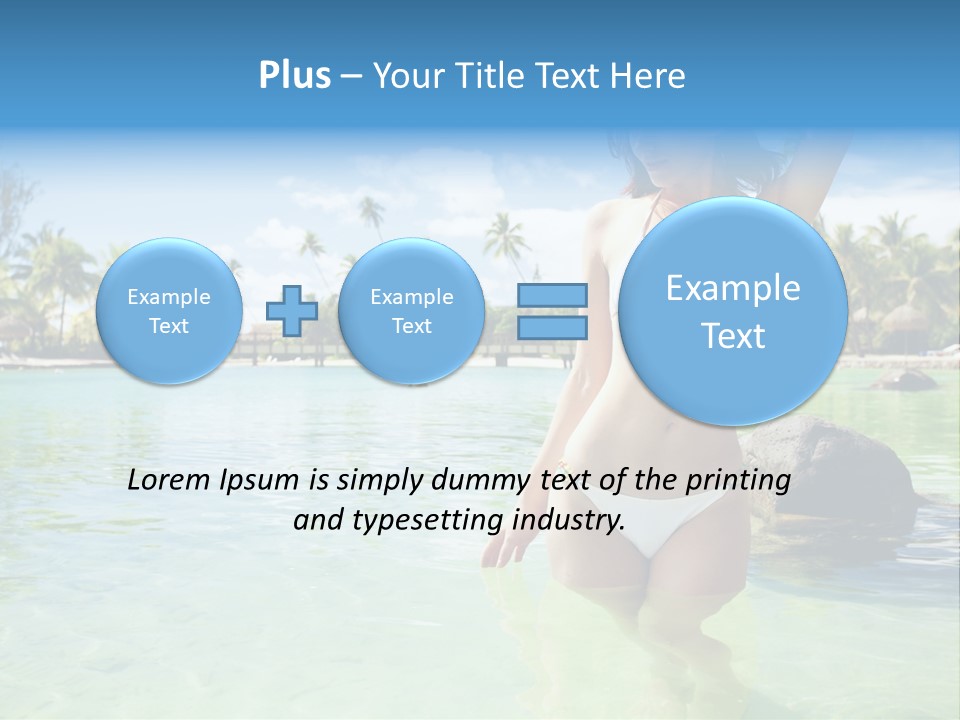 White Sky Bikini PowerPoint Template