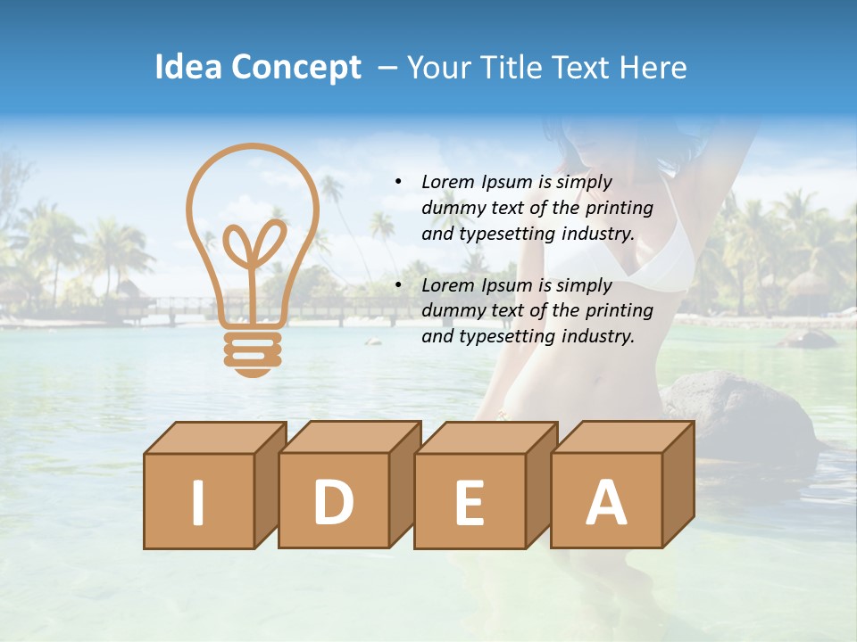 White Sky Bikini PowerPoint Template