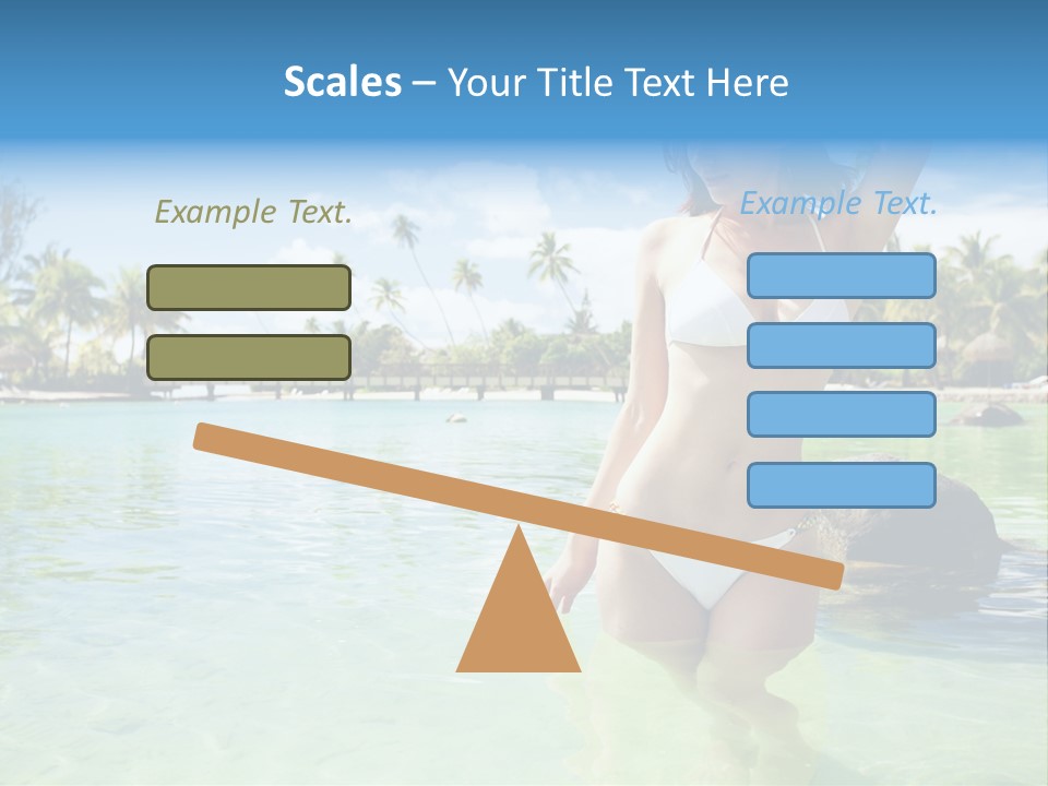 White Sky Bikini PowerPoint Template