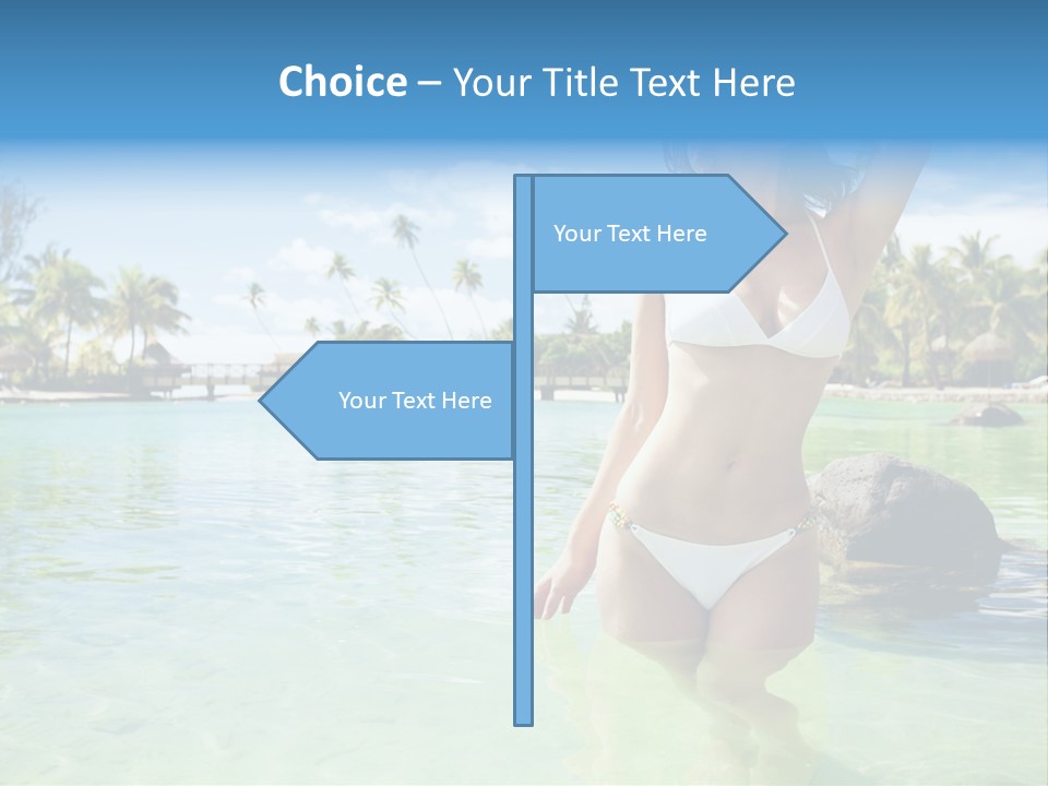 White Sky Bikini PowerPoint Template