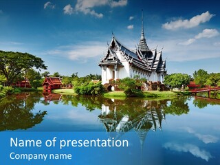Asia Heritage Lake PowerPoint Template