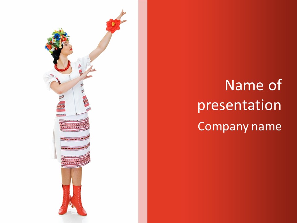 Cloth Brunette Red PowerPoint Template