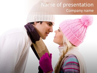 Girl Flirtation Attractive PowerPoint Template