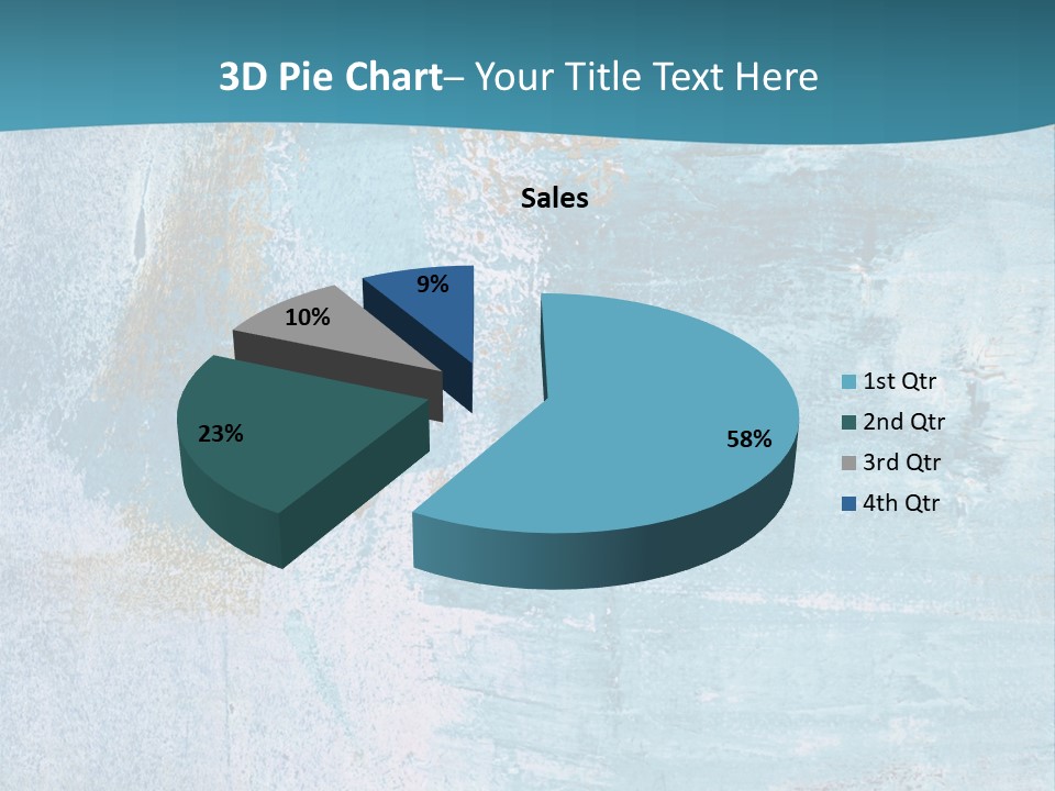 Abstract Turquoise Drawn PowerPoint Template