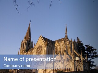 Green Gothic Landscape PowerPoint Template