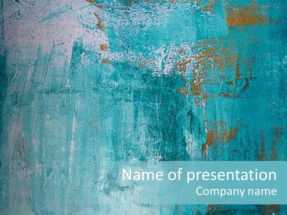 Creative Turquoise Painting PowerPoint Template