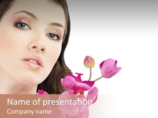 Female Close Up Face PowerPoint Template