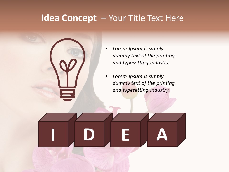 Female Close Up Face PowerPoint Template