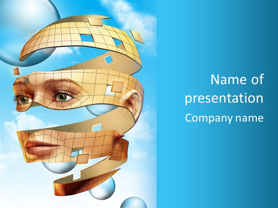 Stripe Peel Thought PowerPoint Template