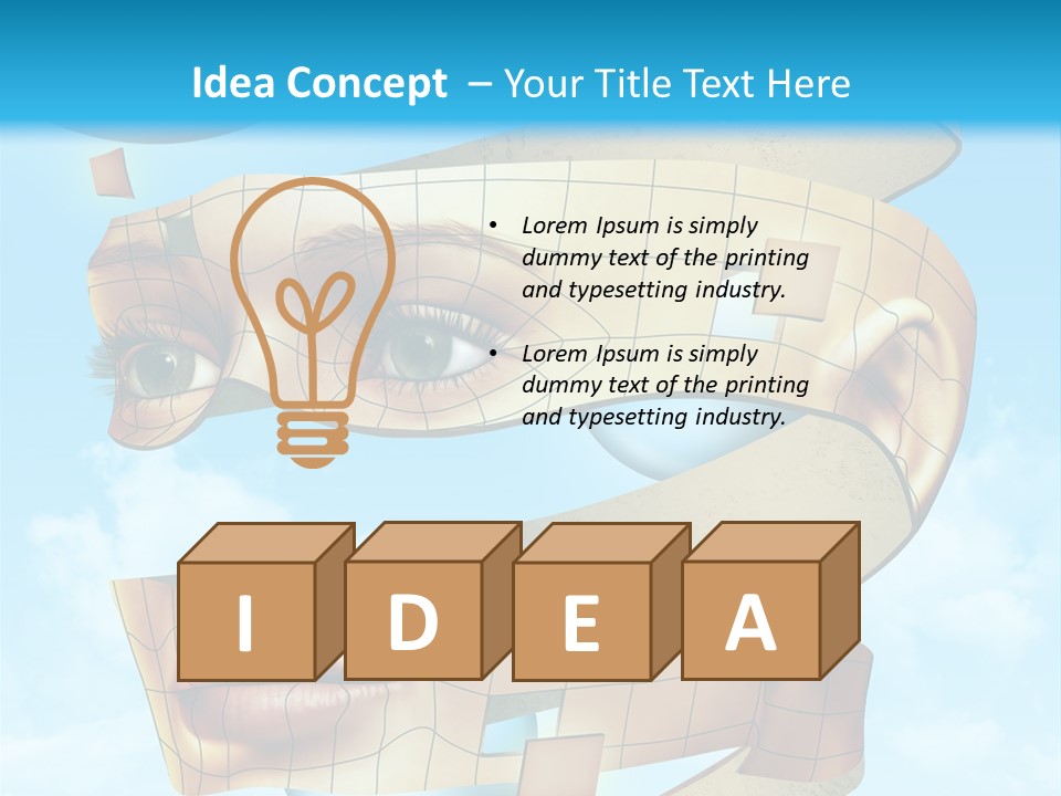 Stripe Peel Thought PowerPoint Template