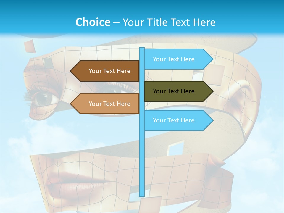 Stripe Peel Thought PowerPoint Template