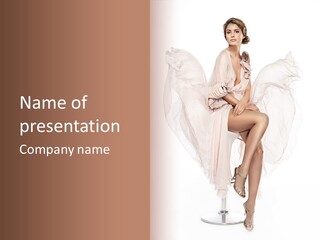 White Woman Vogue PowerPoint Template