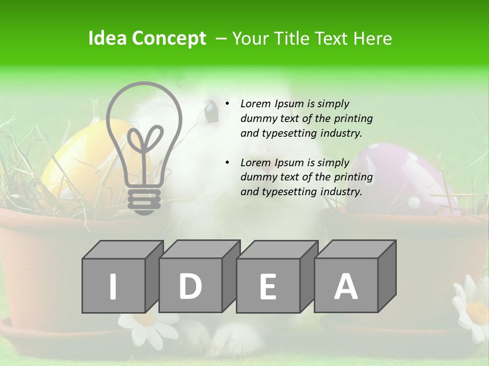 Hopping Grass Daisies PowerPoint Template