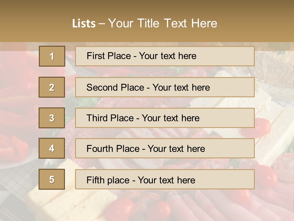 Gourmet Salami Feta PowerPoint Template