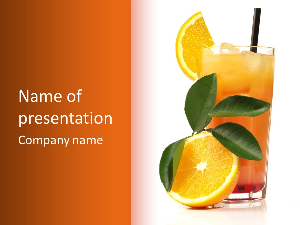 Plate Sunrise Orange Slice PowerPoint Template