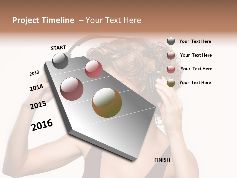 Girl Party Space PowerPoint Template